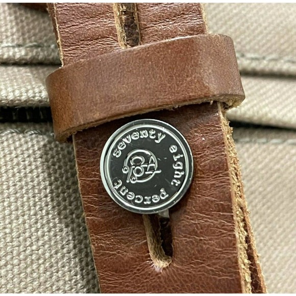 SEVENTY EIGHT PERCENT 2011 Italian Vegan Leather Dimitri Satchel White/Brown - Picture 9 of 12